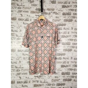 Bad Birdie Polo Shirt Size XL Multicolor Aztec Southwest Geo Golf Stretch